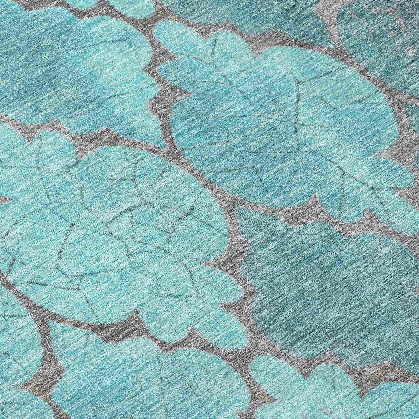 Maeoril Teal Washable Indoor-Outdoor Rug