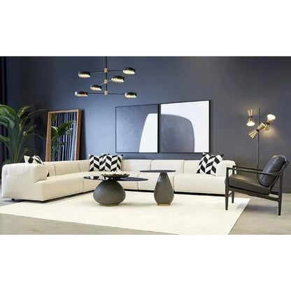 Maeva Coffee Table Black Glass & Concrete Base - LOOMLAN - SUNPAN - Coffee Tables
