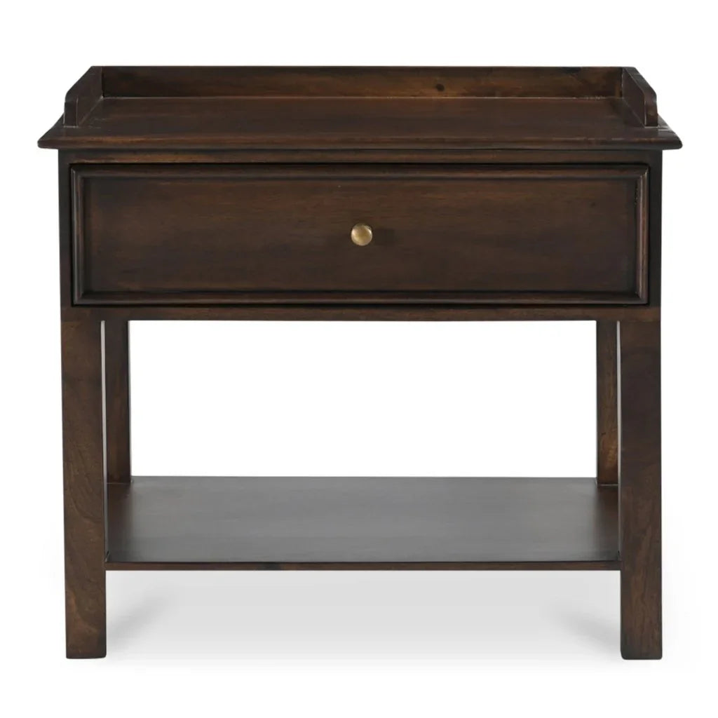 Maeve Brown Mango Wood Soft Close Drawer Nightstand - LOOMLAN - Moe's Home - Nightstands