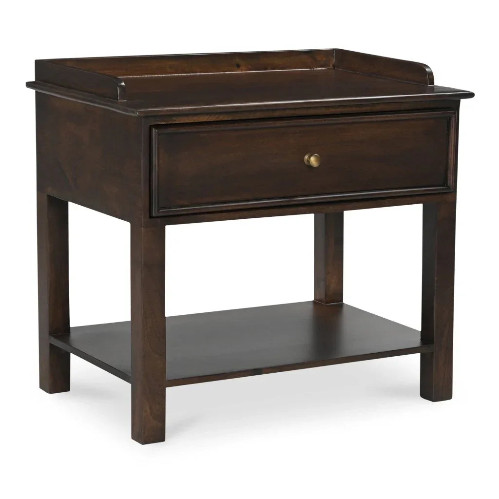 Maeve Brown Mango Wood Soft Close Drawer Nightstand - LOOMLAN - Moe's Home - Nightstands