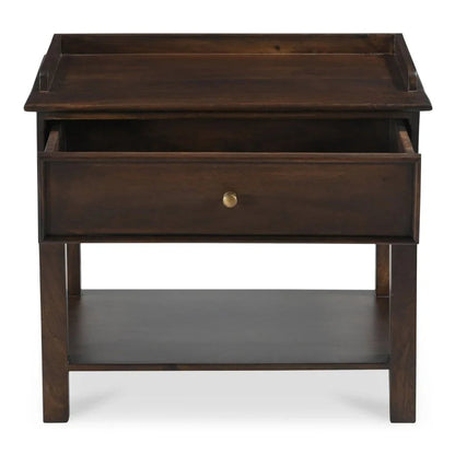 Maeve Brown Mango Wood Soft Close Drawer Nightstand - LOOMLAN - Moe's Home - Nightstands