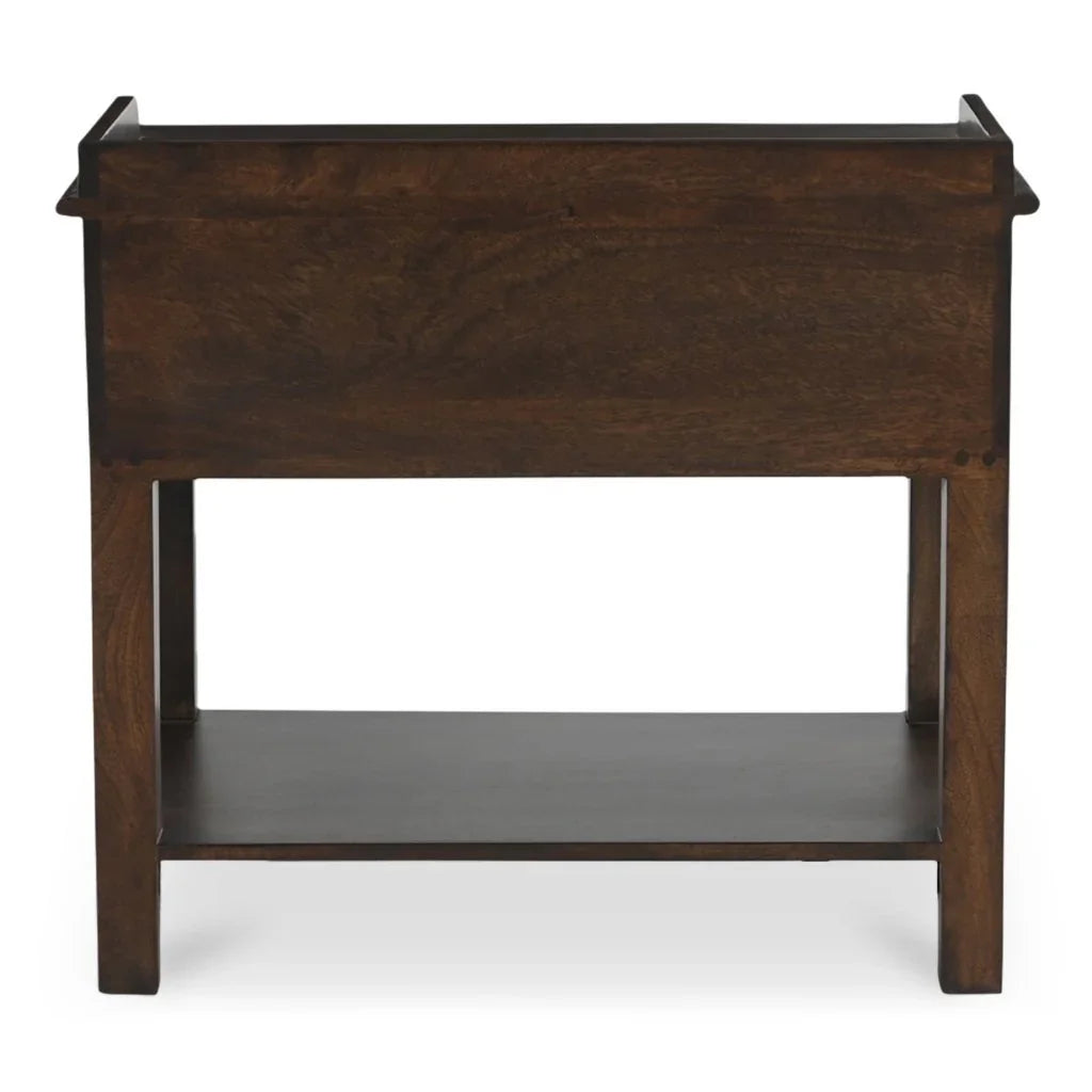 Maeve Brown Mango Wood Soft Close Drawer Nightstand - LOOMLAN - Moe's Home - Nightstands