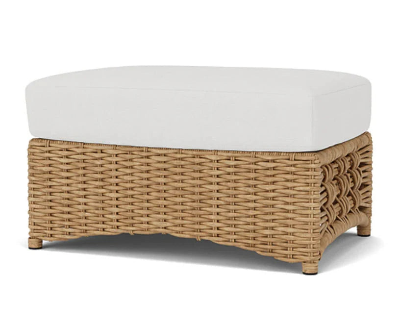 Magnolia Brown Outdoor Ottoman-Outdoor Ottomans-Lloyd Flanders-LOOMLAN