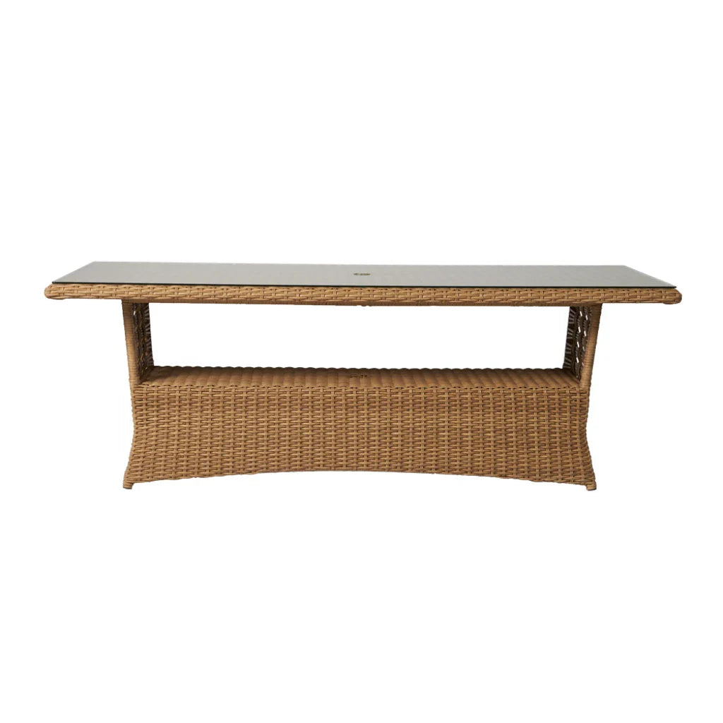 Magnolia Rectangular Umbrella Outdoor Dining Table-Outdoor Dining Tables-Lloyd Flanders-LOOMLAN