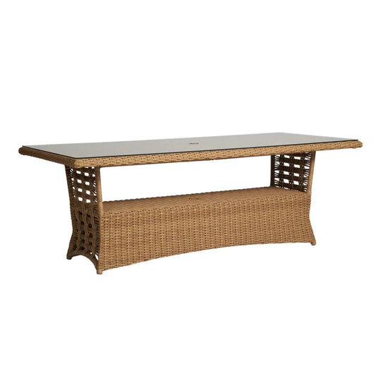 Magnolia Rectangular Umbrella Outdoor Dining Table-Outdoor Dining Tables-Lloyd Flanders-LOOMLAN