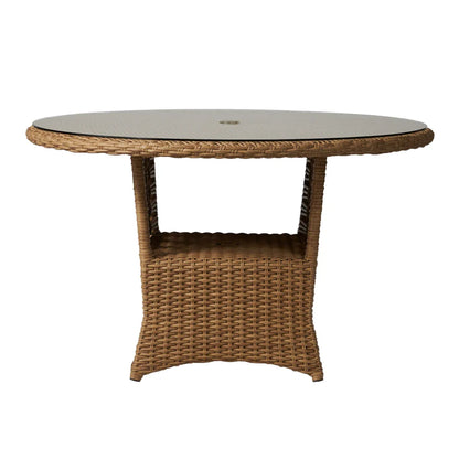 Magnolia Round Umbrella Outdoor Dining Table-Outdoor Dining Tables-Lloyd Flanders-LOOMLAN