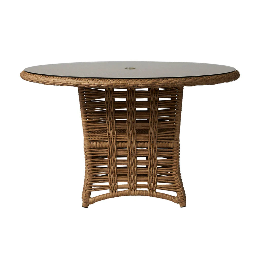 Magnolia Round Umbrella Outdoor Dining Table-Outdoor Dining Tables-Lloyd Flanders-LOOMLAN