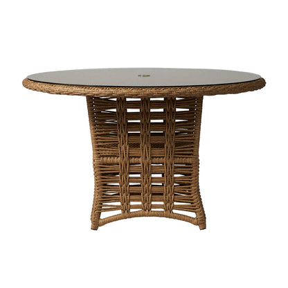 Magnolia Round Umbrella Outdoor Dining Table-Outdoor Dining Tables-Lloyd Flanders-LOOMLAN