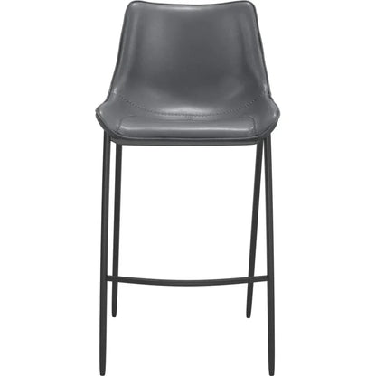 Magnus Bar Chair 2PC Dark Gray & Black - LOOMLAN - Zuo Modern - Bar Stools