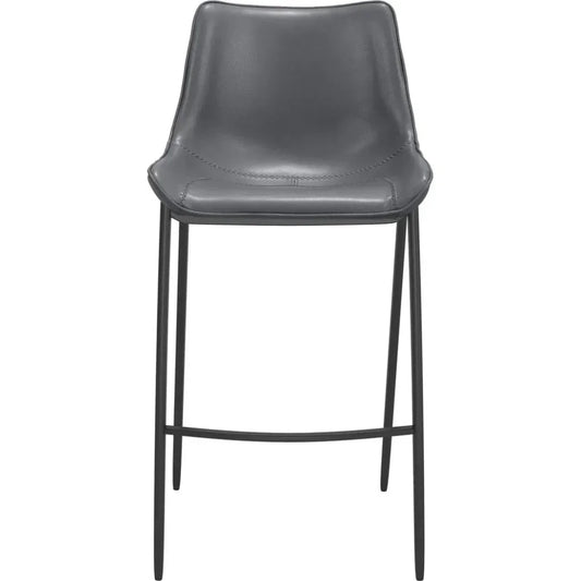 Magnus Bar Chair 2PC Dark Gray & Black - LOOMLAN - Zuo Modern - Bar Stools