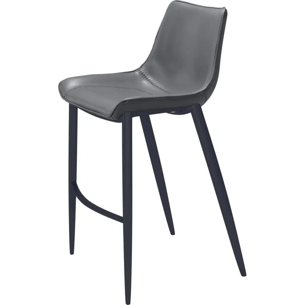Magnus Bar Chair 2PC Dark Gray & Black - LOOMLAN - Zuo Modern - Bar Stools