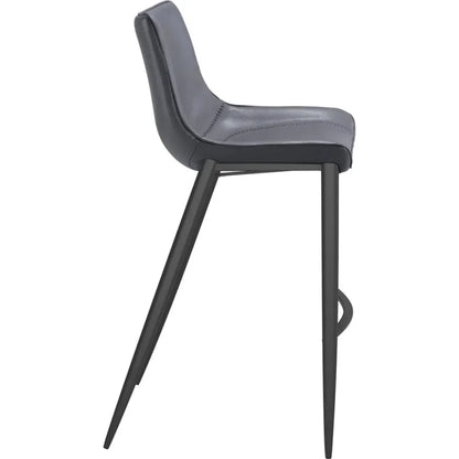 Magnus Bar Chair 2PC Dark Gray & Black - LOOMLAN - Zuo Modern - Bar Stools