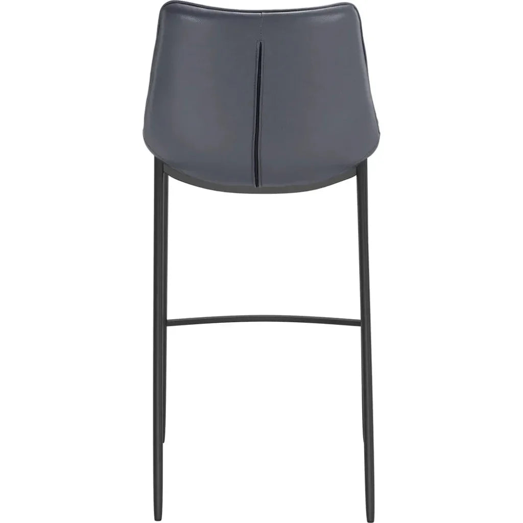 Magnus Bar Chair 2PC Dark Gray & Black - LOOMLAN - Zuo Modern - Bar Stools