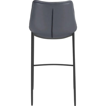 Magnus Bar Chair 2PC Dark Gray & Black - LOOMLAN - Zuo Modern - Bar Stools