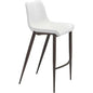 Magnus Bar Chair (Set of 2) White & Walnut - LOOMLAN - Zuo Modern - Bar Stools