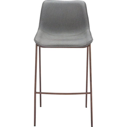 Magnus Barstool 2PC Slate Gray & Walnut - LOOMLAN - Zuo Modern - Bar Stools