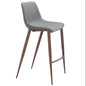 Magnus Barstool 2PC Slate Gray & Walnut - LOOMLAN - Zuo Modern - Bar Stools