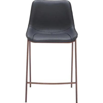 Magnus Counter Stool 2PC Black & Walnut - LOOMLAN - Zuo Modern - Counter Stools
