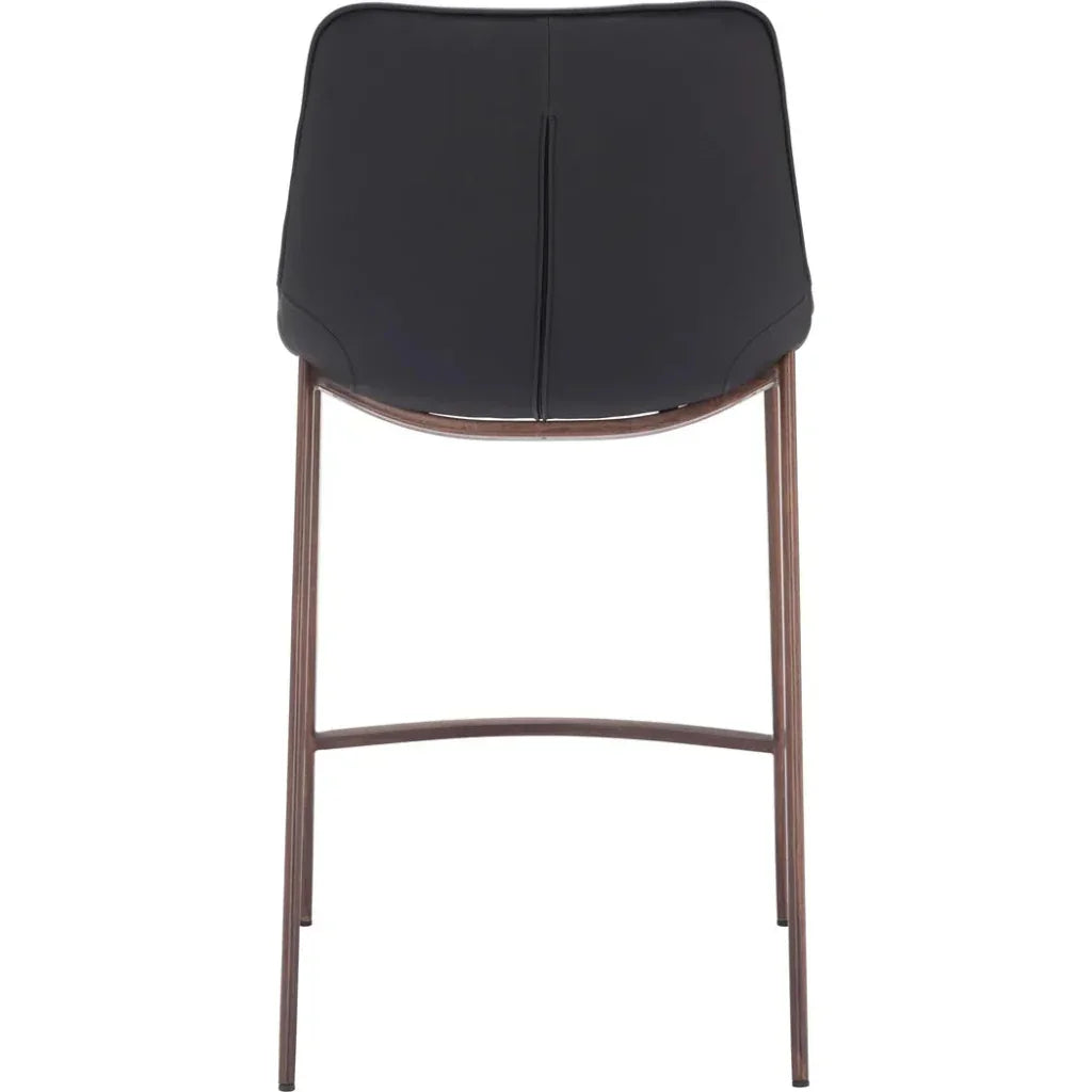 Magnus Counter Stool 2PC Black & Walnut - LOOMLAN - Zuo Modern - Counter Stools