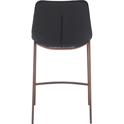 Magnus Counter Stool 2PC Black & Walnut - LOOMLAN - Zuo Modern - Counter Stools