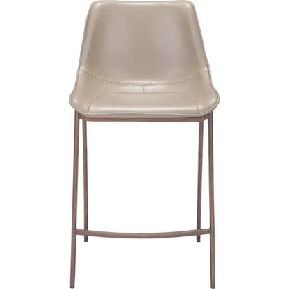 Magnus Counter Stool 2PC Gray & Walnut - LOOMLAN - Zuo Modern - Counter Stools