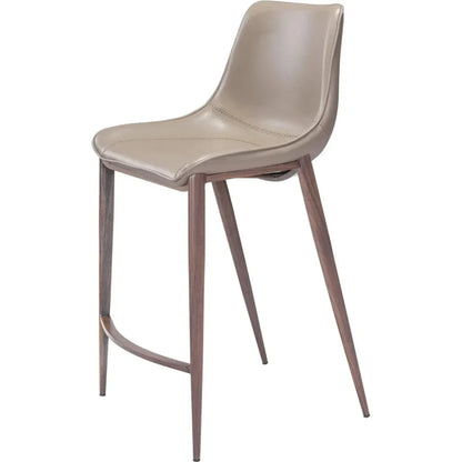 Magnus Counter Stool 2PC Gray & Walnut - LOOMLAN - Zuo Modern - Counter Stools