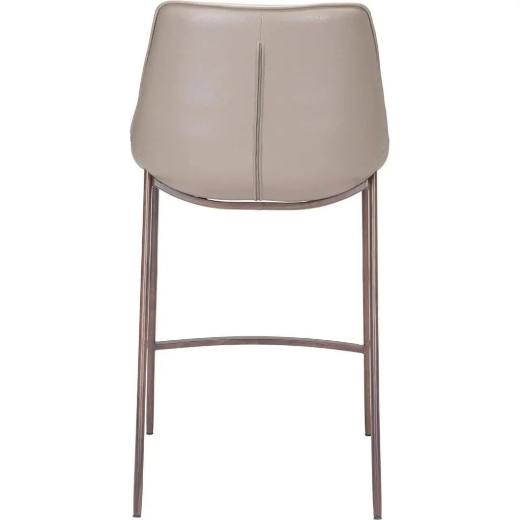Magnus Counter Stool 2PC Gray & Walnut - LOOMLAN - Zuo Modern - Counter Stools