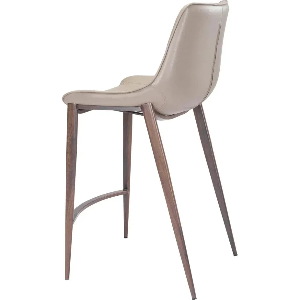 Magnus Counter Stool 2PC Gray & Walnut - LOOMLAN - Zuo Modern - Counter Stools