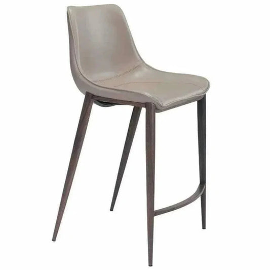 Magnus Counter Stool 2PC Gray & Walnut - LOOMLAN - Zuo Modern - Counter Stools