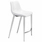 Magnus Counter Stool 2PC White & Silver - LOOMLAN - Zuo Modern - Counter Stools