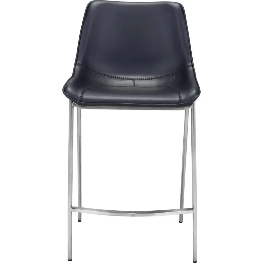 Magnus Counter Stool Set Black & Silver - LOOMLAN - Zuo Modern - Counter Stools
