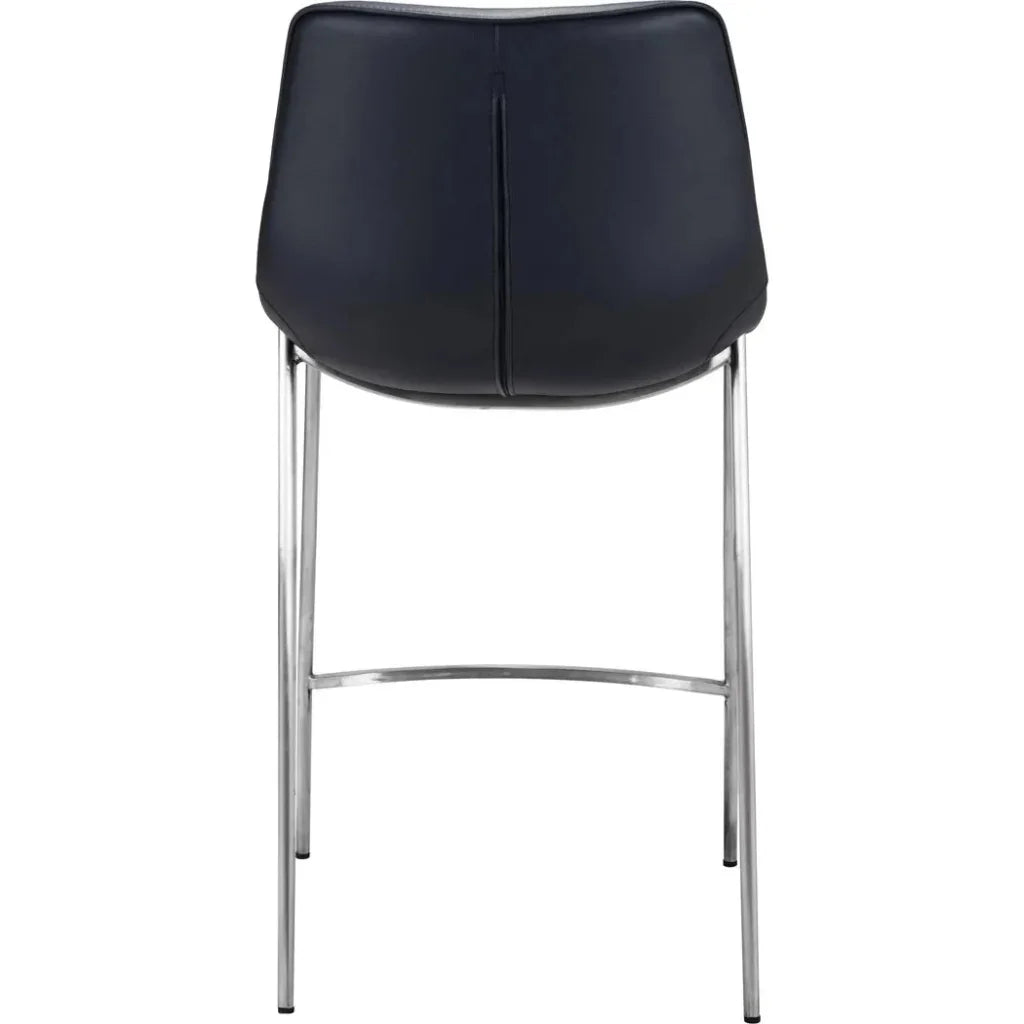 Magnus Counter Stool Set Black & Silver - LOOMLAN - Zuo Modern - Counter Stools