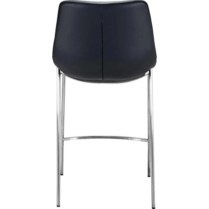 Magnus Counter Stool Set Black & Silver - LOOMLAN - Zuo Modern - Counter Stools