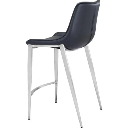 Magnus Counter Stool Set Black & Silver - LOOMLAN - Zuo Modern - Counter Stools