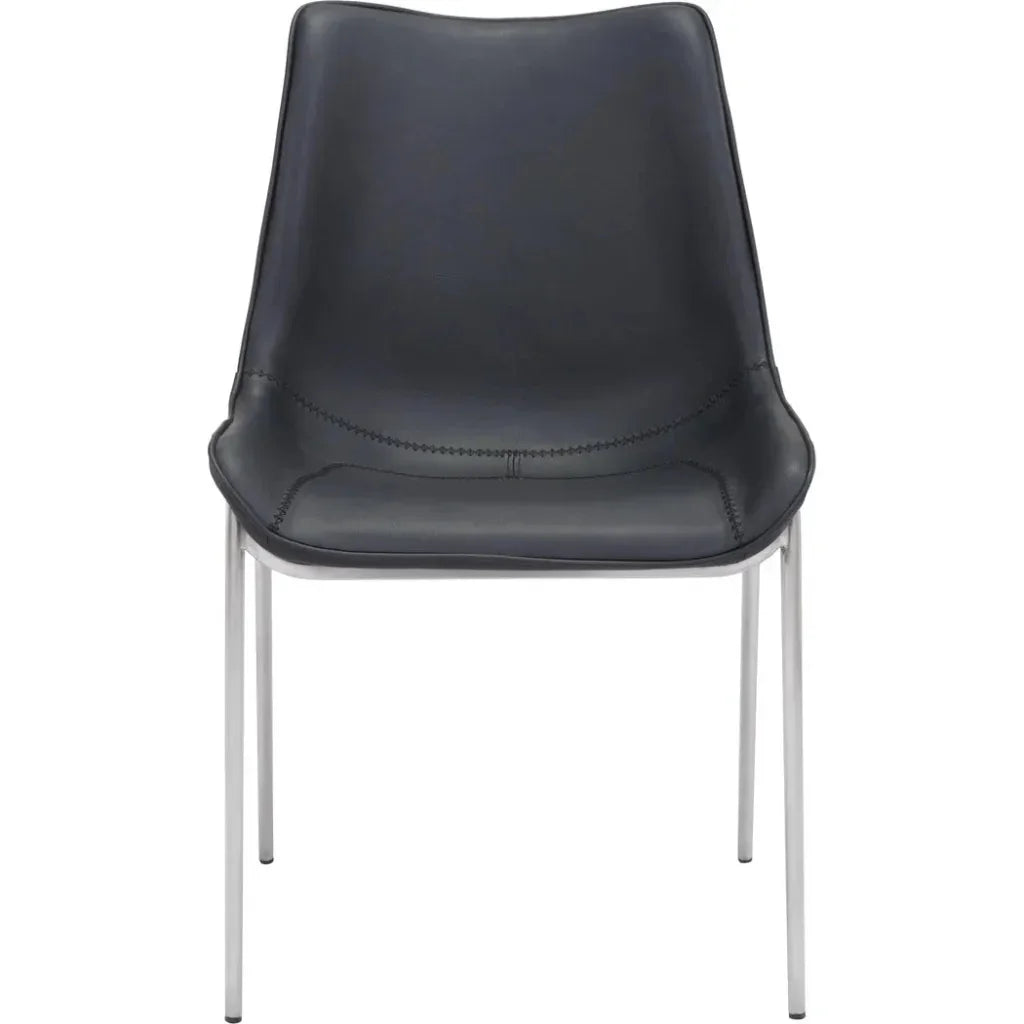 Magnus Leather Dining Chair 2PC - LOOMLAN - Zuo Modern - Dining Chairs