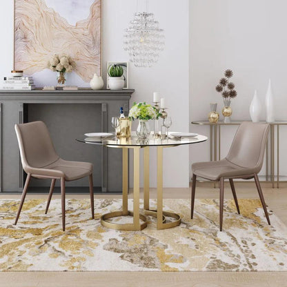 Magnus Leather Dining Chair 2PC - LOOMLAN - Zuo Modern - Dining Chairs