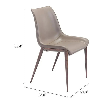 Magnus Leather Dining Chair 2PC - LOOMLAN - Zuo Modern - Dining Chairs