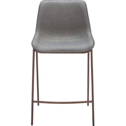 Magnus Counter Stool 2PC Slate Gray & Walnut - LOOMLAN - Zuo Modern - Counter Stools