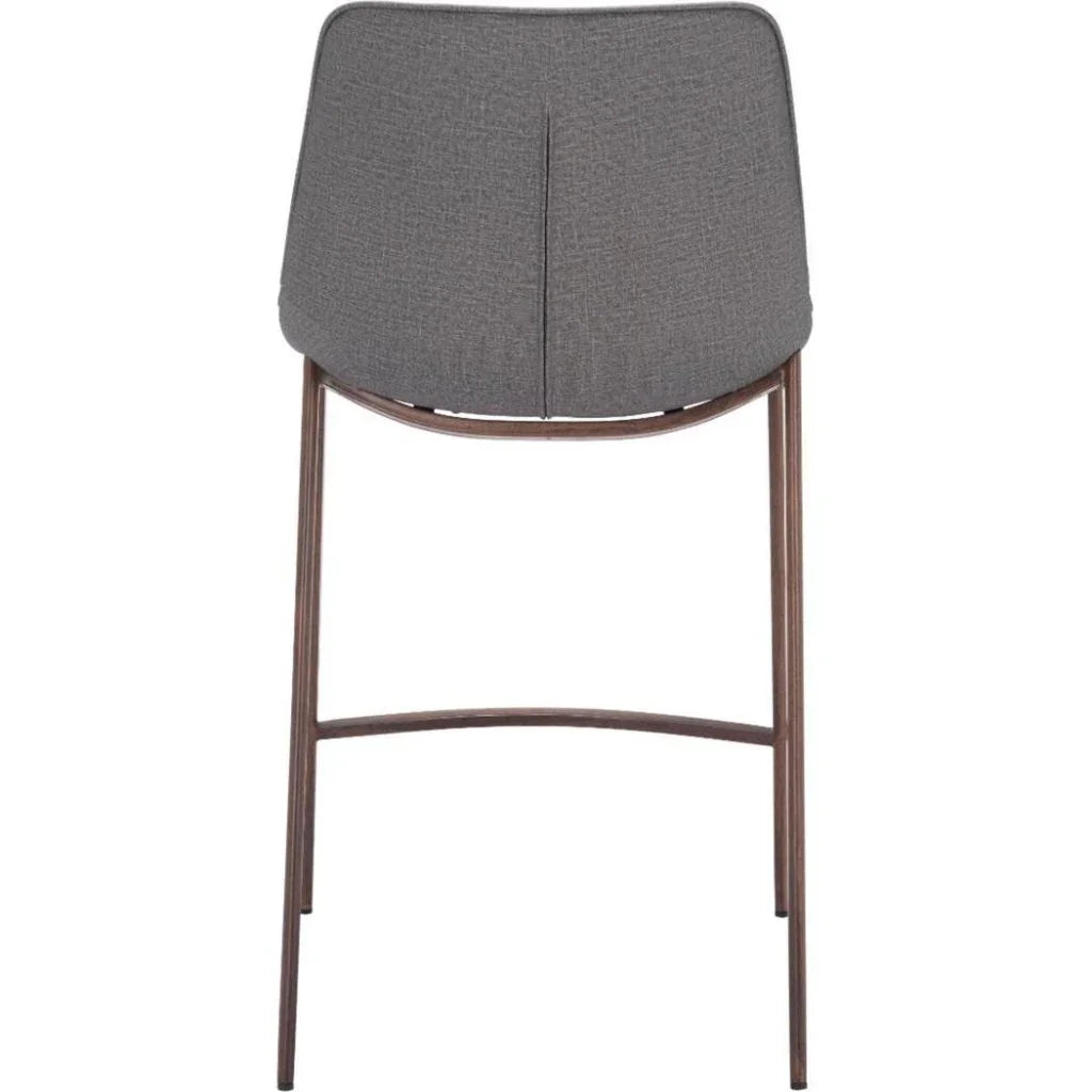 Magnus Counter Stool 2PC Slate Gray & Walnut - LOOMLAN - Zuo Modern - Counter Stools