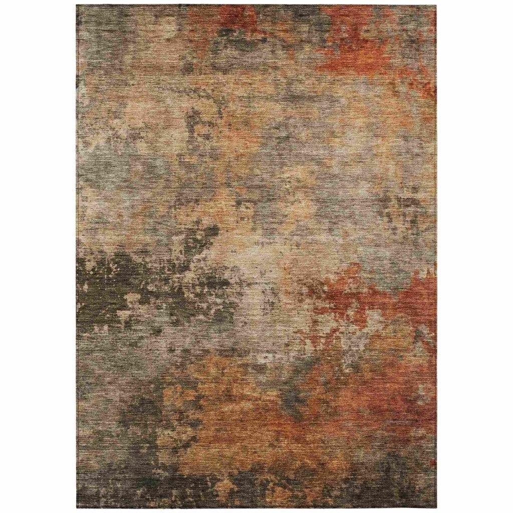 Mahari Brown Washable Indoor - Outdoor Rug - LOOMLAN - LOOMLAN Rugs - Outdoor Rugs