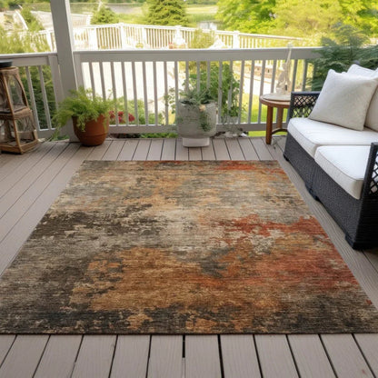 Mahari Brown Washable Indoor - Outdoor Rug - LOOMLAN - LOOMLAN Rugs - Outdoor Rugs