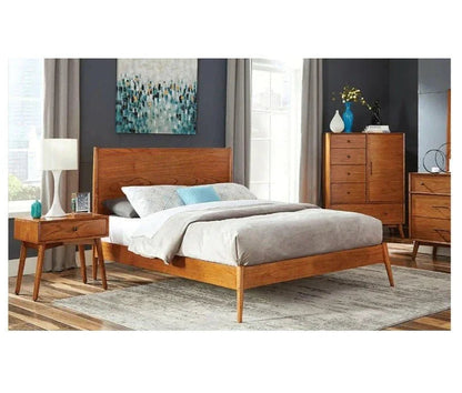 Mahogany Wood Eastern King Panel Bed Frame - LOOMLAN - Sunny D - Beds
