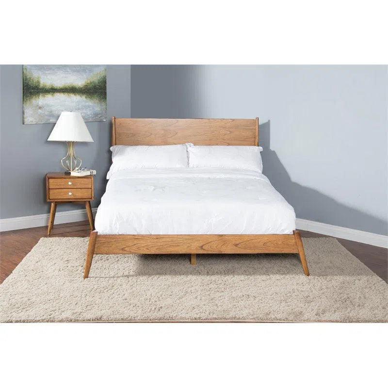 Mahogany Wood Eastern King Panel Bed Frame - LOOMLAN - Sunny D - Beds