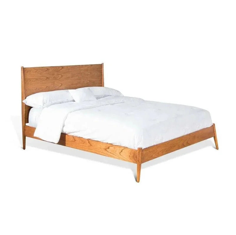 Mahogany Wood Eastern King Panel Bed Frame - LOOMLAN - Sunny D - Beds