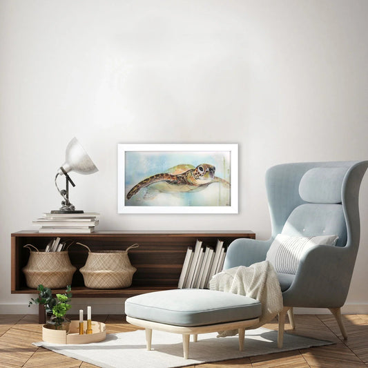 Majestic Turtle Brown Framed Wall Art