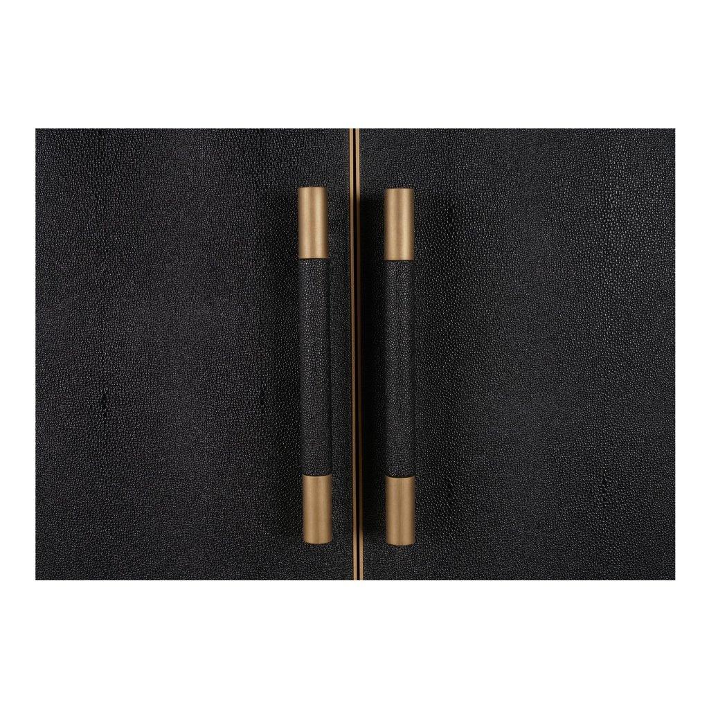 Mako Black Solid Oak Bar Cabinet-Home Bar Cabinets-Moe's Home-LOOMLAN