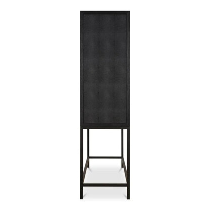 Mako Black Solid Oak Bar Cabinet-Home Bar Cabinets-Moe's Home-LOOMLAN