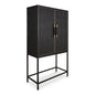Mako Black Solid Oak Bar Cabinet-Home Bar Cabinets-Moe's Home-LOOMLAN