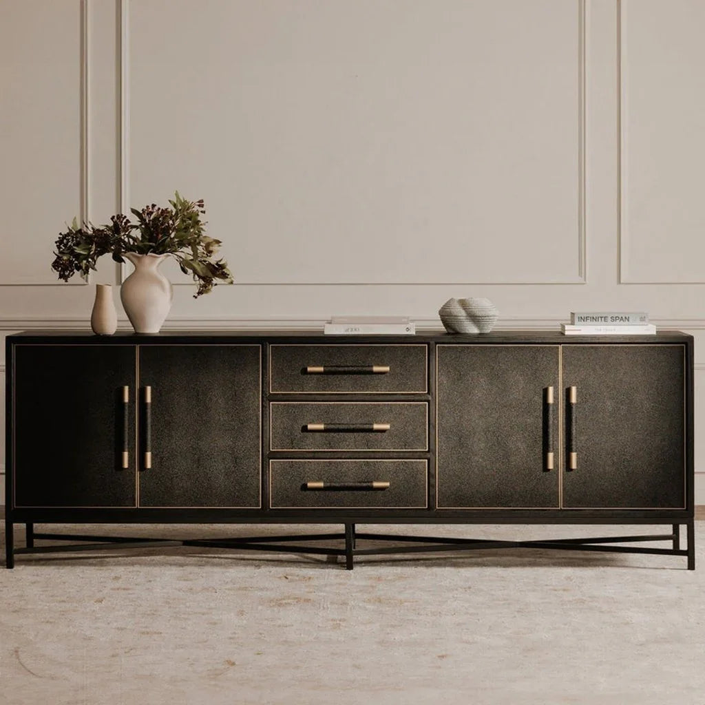 Mako Black Solid Oak Frame Sideboard - LOOMLAN - Moe's Home - Sideboards
