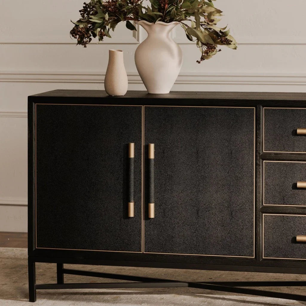 Mako Black Solid Oak Frame Sideboard - LOOMLAN - Moe's Home - Sideboards